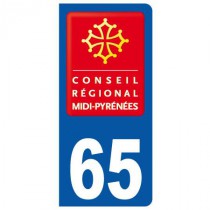 Stickers plaque 65 Midi Pyrénées