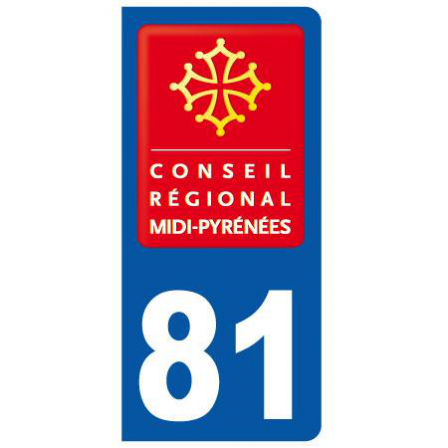 Stickers plaque 81 Midi Pyrénées