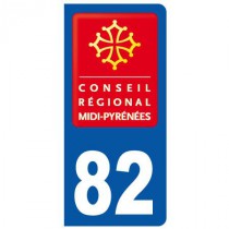 Stickers plaque 82 Midi Pyrénées