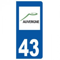 Stickers plaque 43 Auvergne
