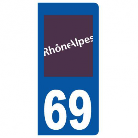 Stickers plaque 69 Rhônes Alpes