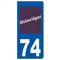 Stickers plaque 74 Rhônes Alpes