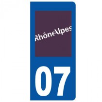 Stickers plaque 07 Rhônes Alpes