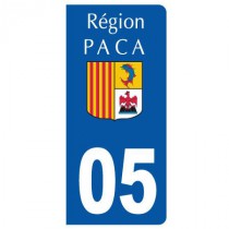 Stickers plaque 05 Provence Alpes CÃ´tes d'Azur