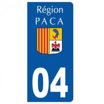Stickers plaque 04 Provence Alpes CÃ´tes d'Azur