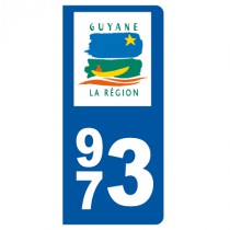 Stickers plaque 973 Guyanes