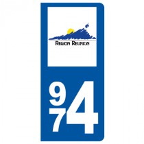 Stickers plaque 974 Réunion