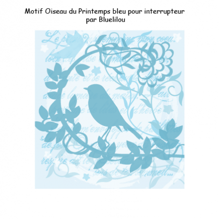 Stickers Interrupteur Oiseau du Printemps bleu