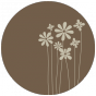 Stickers cercle fleur marron