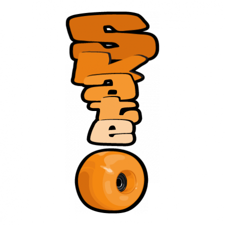Stickers Skateboard wheel orange
