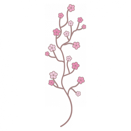 Stickers Branche de fleurs roses