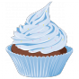 stickers cupcake Bleu
