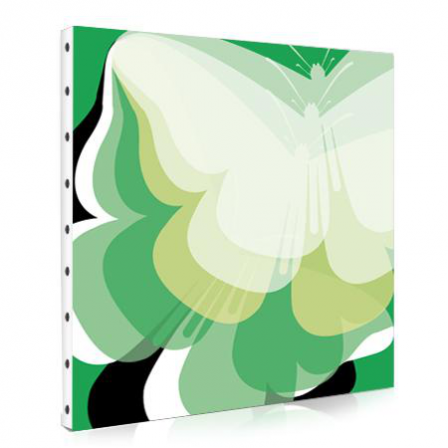 Toile Abstraite papillons verts