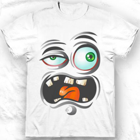 T-shirt Ugly monster face