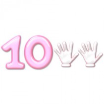 Stickers chiffre 10 rose