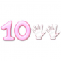 Stickers chiffre 10 rose