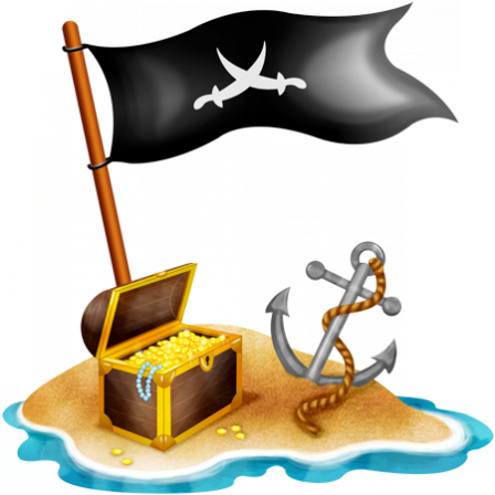 Stickers Ile au drapeau de Pirates