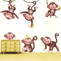 Stickers collection jungle les singes planche