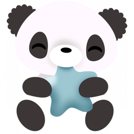 stickers panda à létoile