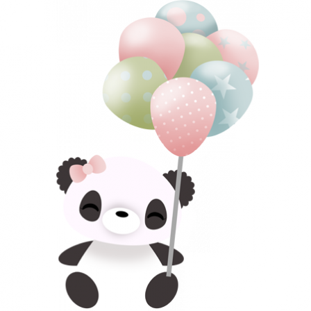 stikers panda au ballon 2