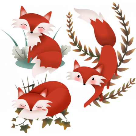 Stickers collection la forêt les 3 renards
