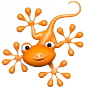 Stickers gecko orange 1