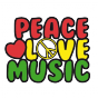 Stickers Peace Love Music