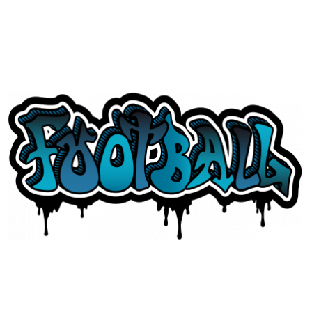Stickers Graffiti Football bleu