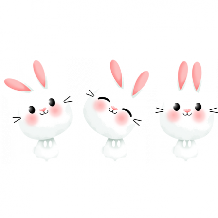 stickers La forêt - les 3 petits lapins
