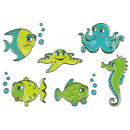 Stickers Banc de poissons rigolos