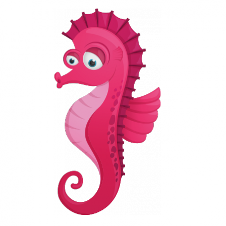 Stickers CURIEUX DES MERS Hippocampe rose