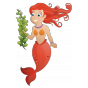 Stickers EXPLORATEURS DES MERS Sirene bouquet rouge