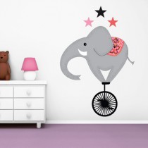 Stickers Cirque - Eléphant sur un Monocycle
