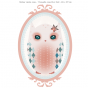Stickers Chouette rose Kiwi Doll - Cadre rose