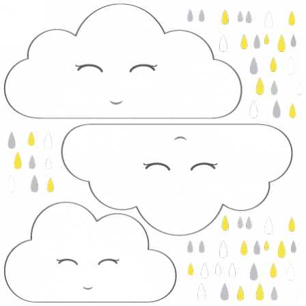 Stickers Allégorie - Nuage et pluie