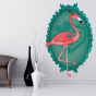 Stickers Animal Cadre Flamant Rose