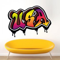 Stickers Graffiti USA couleurs