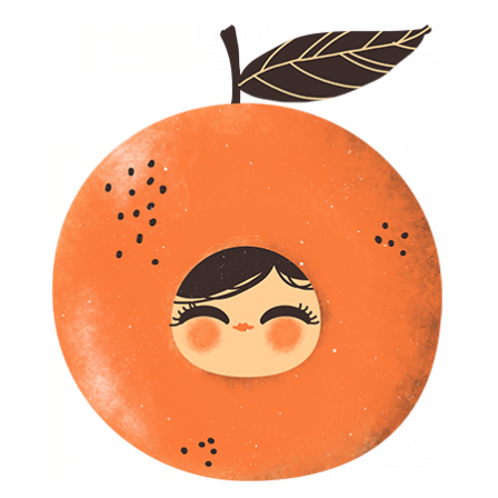 Stickers Adorables Fruits - la mandarine