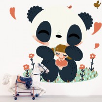 Stickers Le Panda et l'enfant - Fille