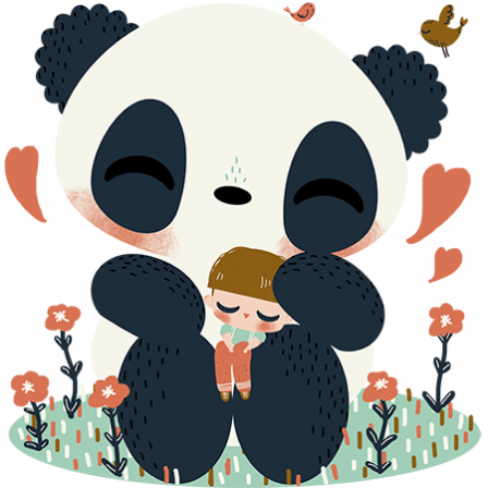 Stickers Le Panda et l'enfant - garçon