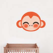 Stickers Animaux de la Jungle - le singe - orange