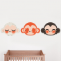 Stickers Animaux de la Jungle - 3 petits singes