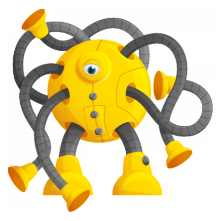 Stickers Aspirobot jaune