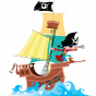 Stickers bâteau avec son pirate