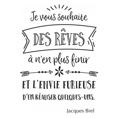 Stickers Citation Je vous souhaite des rêvesâ€¦