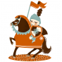 Stickers Interrupteur Chevalerie - le chevalier au drapeau