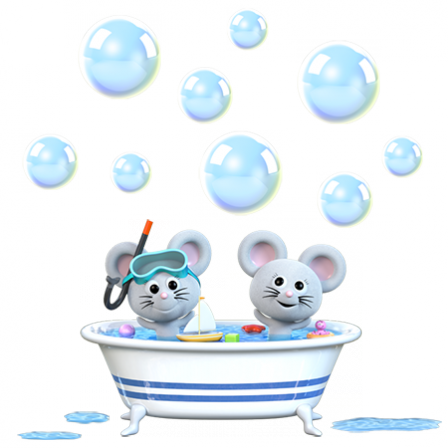 Stickers Bébé souris 1 bain