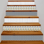 Stickers Escalier - Asanoha - Gris-blanc
