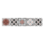 Stickers Escalier - Carreaux de ciment - Ocre rouge et gris