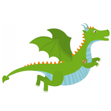 Stickers Chevalier Dragon vert 1